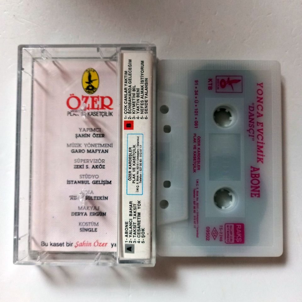 YONCA EVCİMİK - ''DANSÇI'' / ABONE (1991) - KASET ÖZER KARDEŞLER 2.EL