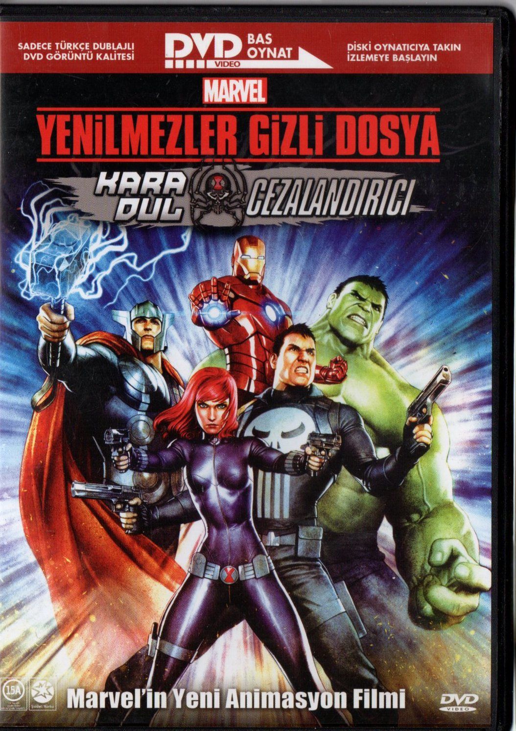AVENGERS CONFIDENTAL: BLACK WIDOW & PUNISHER - YENİLMEZLER GİZLİ DOSYA - MARVEL ANİMASYONU - BAS OYNAT DVD 2.EL