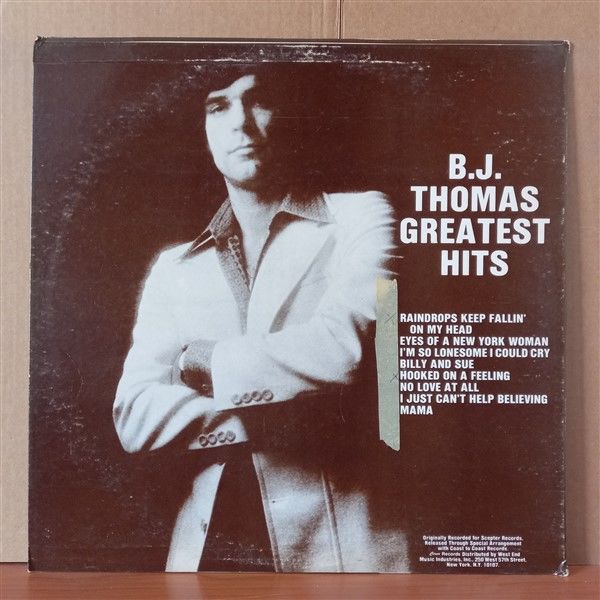 B.J. THOMAS – GREATEST HITS - LP 2.EL PLAK