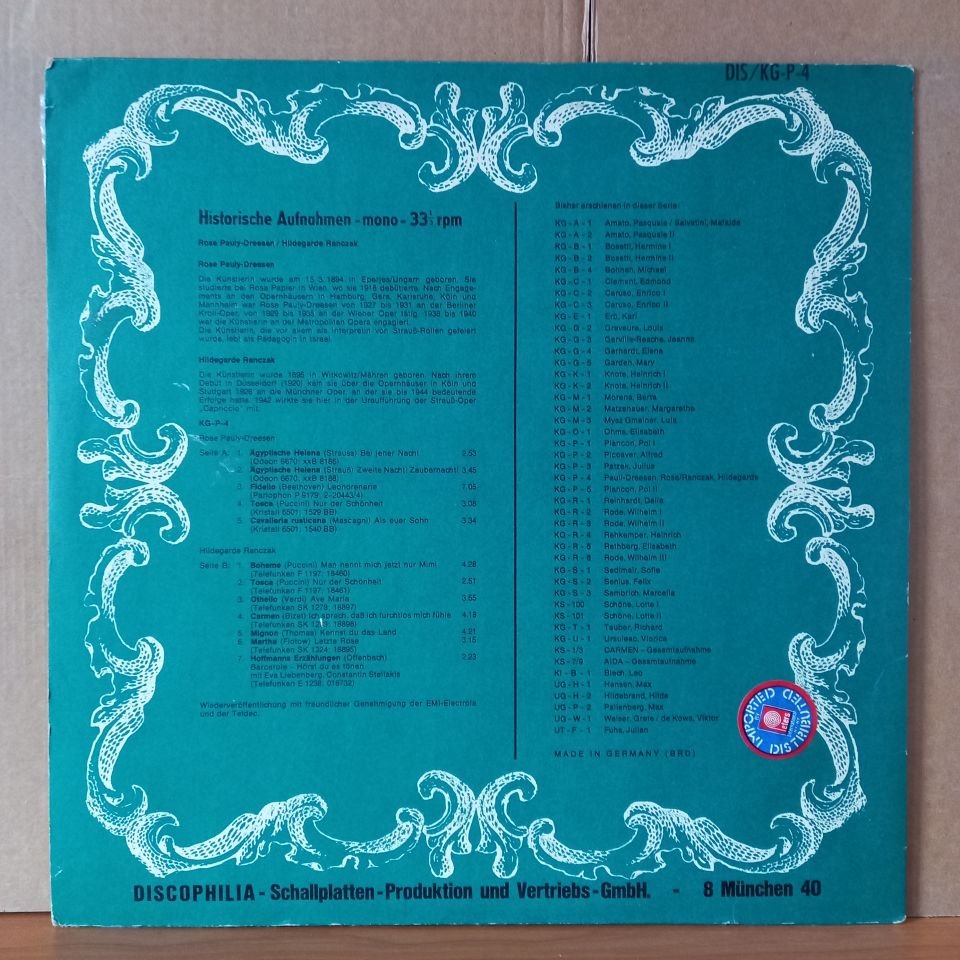 ROSE PAULI-DREESEN / HILDEGARDE RANCZAK / STRAUSS, PUCCINI, BIZET, OFFENBACH - LP 2.EL PLAK