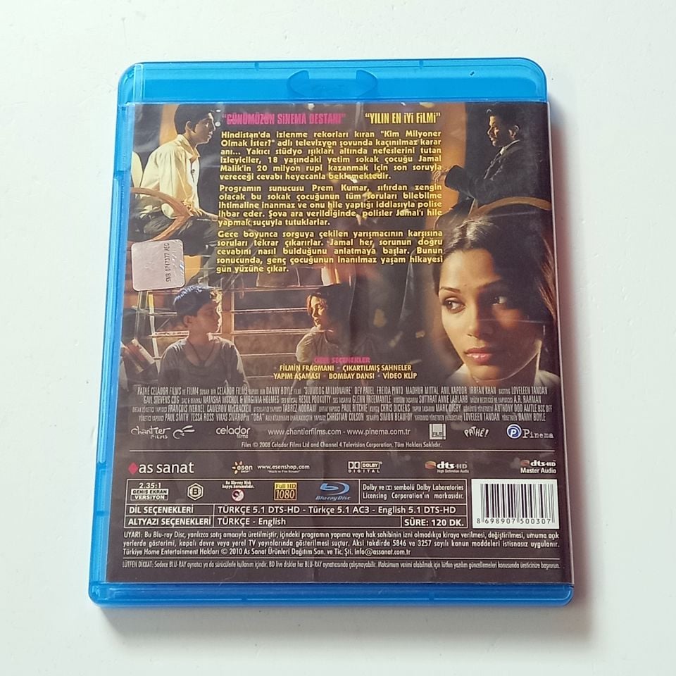 MİLYONER - SLUMDOG MILLIONAIRE - DEV PATEL, FREIDA PINTO, YÖN.: DANNY BOYLE - BLU-RAY  2.EL