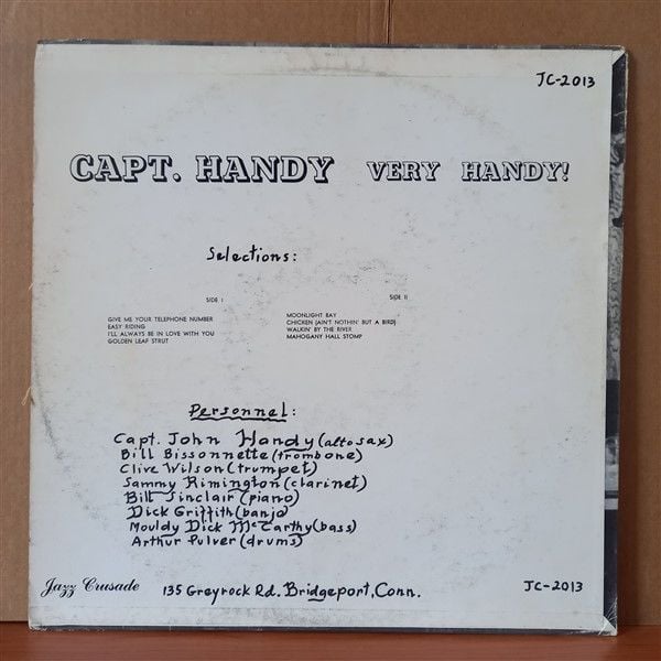 CAPT. JOHN HANDY & THE EASY RIDERS JAZZ BAND – VERY HANDY! - LP 2.EL PLAK