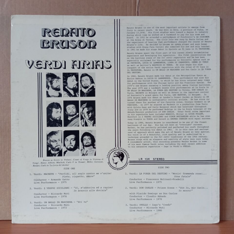 RENATO BRUSON – RENATO BRUSON SINGS VERDI - LP 2.EL PLAK