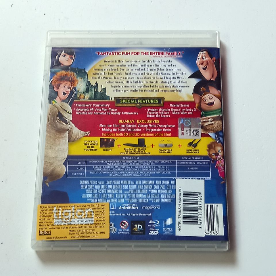 HOTEL TRANSYLVANIA - SONY ANİMASYON - SES.: ADAM SANDLER, SELENA GOMEZ - BLU-RAY 3D + BLU-RAY 2.EL