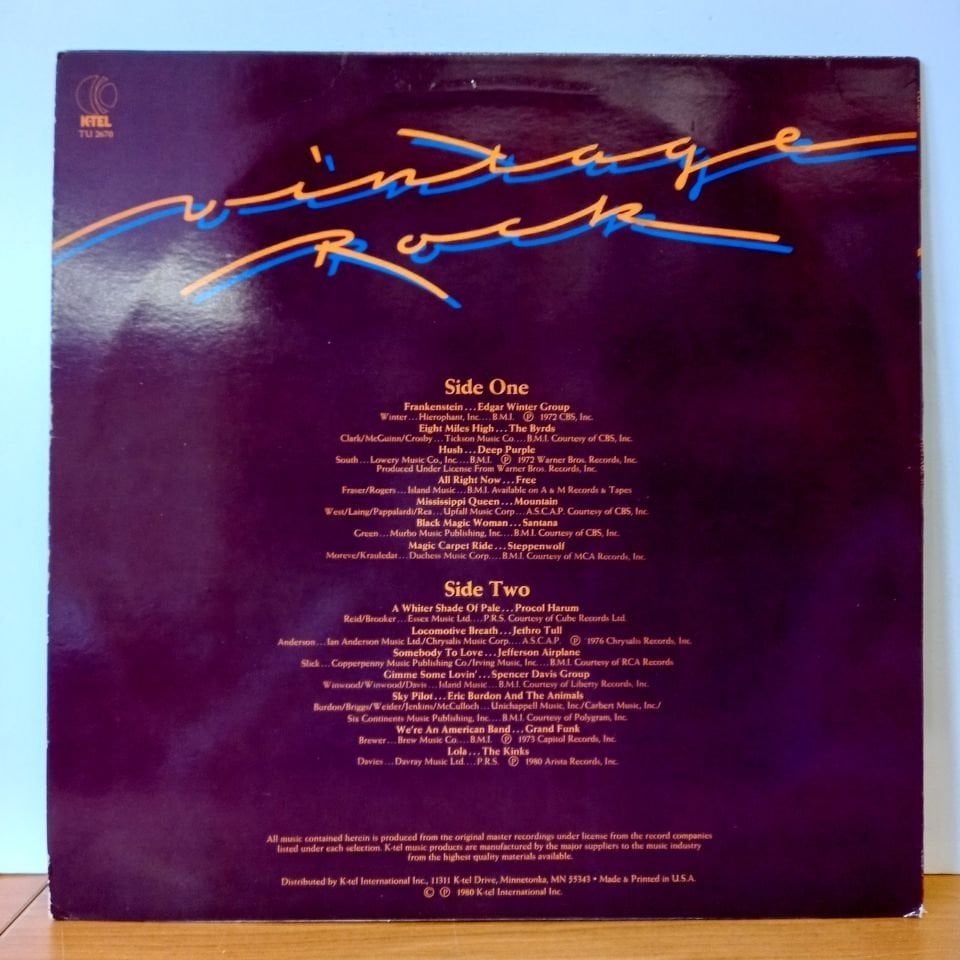 VINTAGE ROCK / STEPPEN WOLF, SANTANA, JETHRO TULL, DEEP PURPLE (1980) - LP 2.EL PLAK