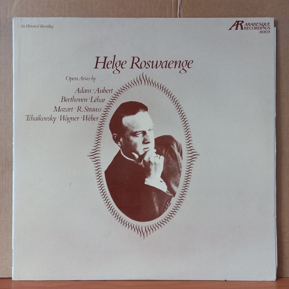 HELGE ROSWAENGE / OPERA ARIAS BY ADAM, AUBERT, BEETHOVEN, LEHAR, MOZART, STRAUSS, WAGNER, WEBER - LP 2.EL PLAK