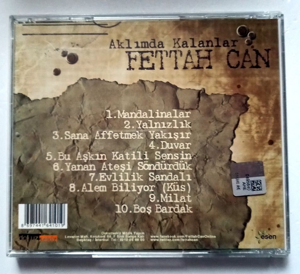 FETTAH CAN – AKLIMDA KALANLAR (2012) - CD 2.EL