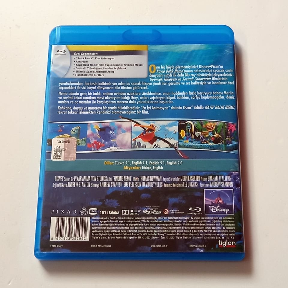 KAYIP BALIK NEMO / FINDING NEMO - PIXAR ANİMASYON - BLU-RAY 2.EL