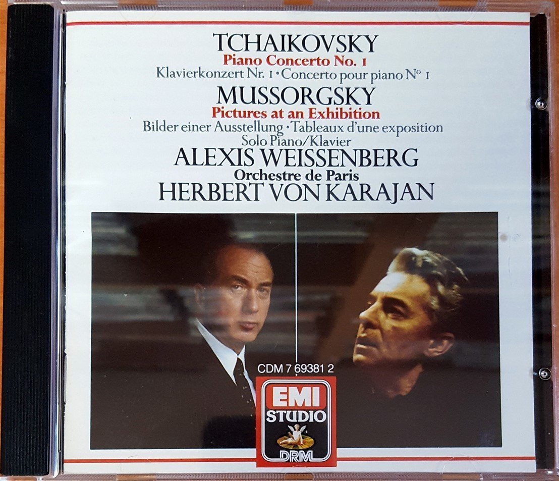TCHAIKOVSKY: PIANO CONCERTO NO. 1 / MUSSORGSKY: PICTURES AT AN EXHIBITION / ALEXIS WEISSENBERG, HERBERT VON KARAJAN (1972) 1988 DIGITALLY REMASTERED CD 2.EL
