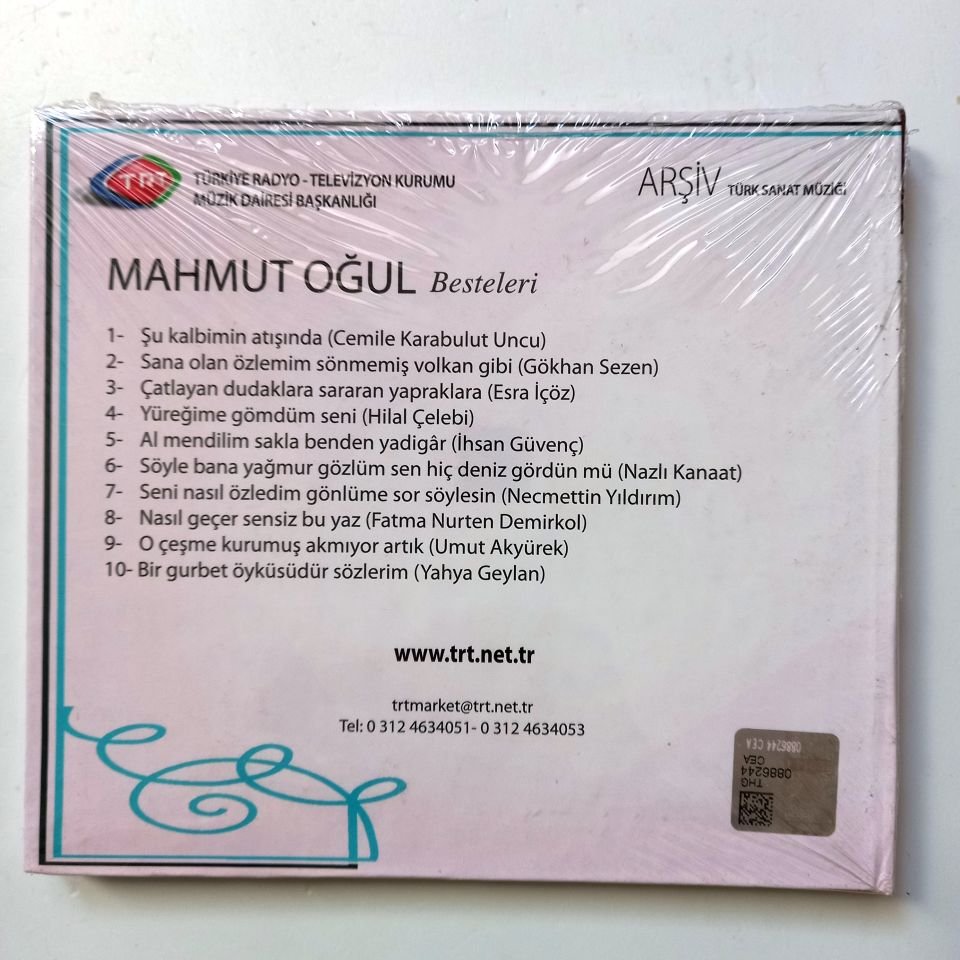 MAHMUT OĞUL BESTELERİ / TÜRK SANAT MÜZİĞİ / TRT ARŞİV SERİSİ 291 - CD SIFIR