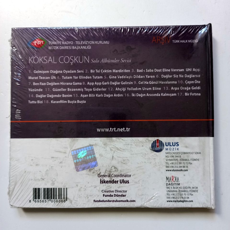 KÖKSAL COŞKUN / TÜRK HALK MÜZİĞİ / TRT ARŞİV SERİSİ 75 - CD SIFIR