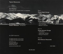 TIGRAN MANSURIAN - ARS POETICA (2006) - CD ECM NEW SERIES SIFIR