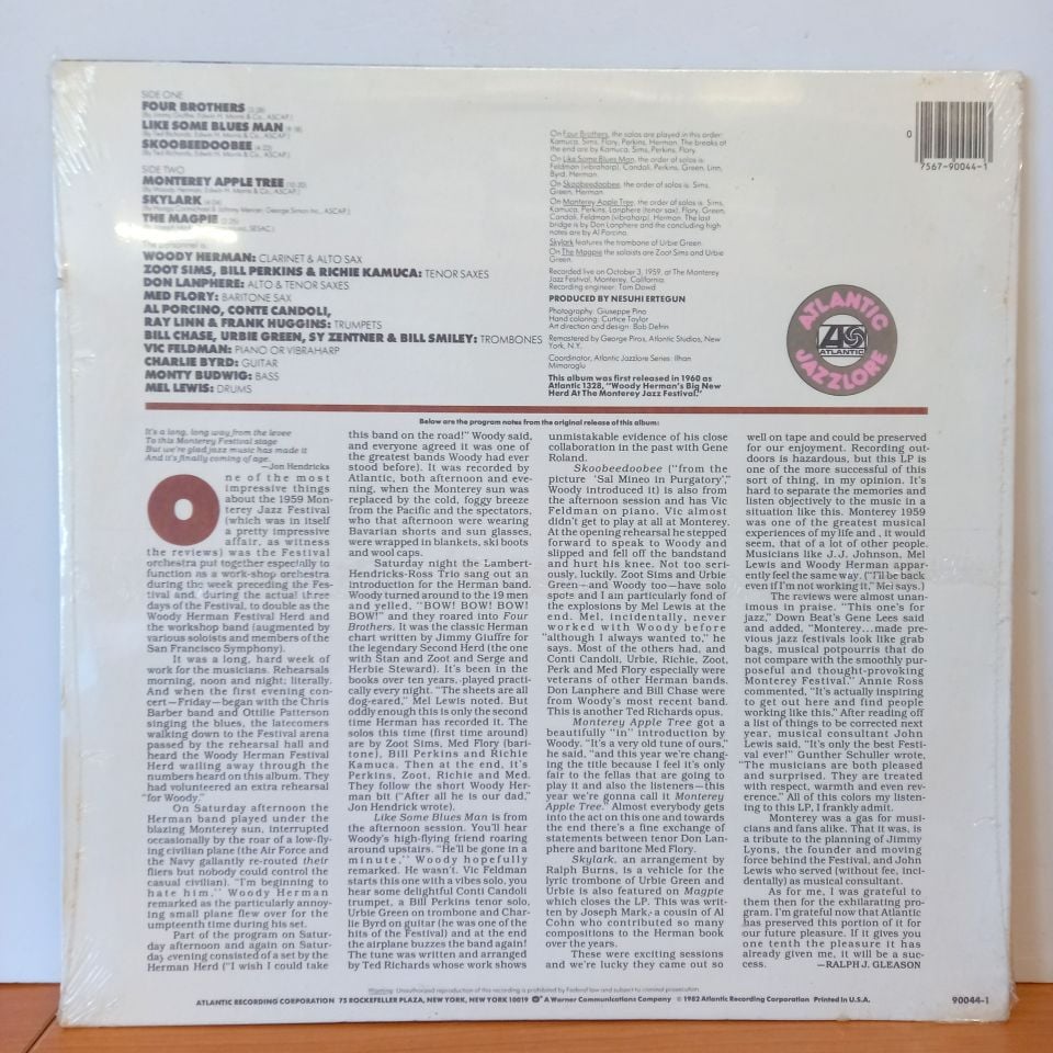WOODY HERMAN – LIVE AT MONTEREY (1982) - LP DÖNEM BASKI SIFIR PLAK