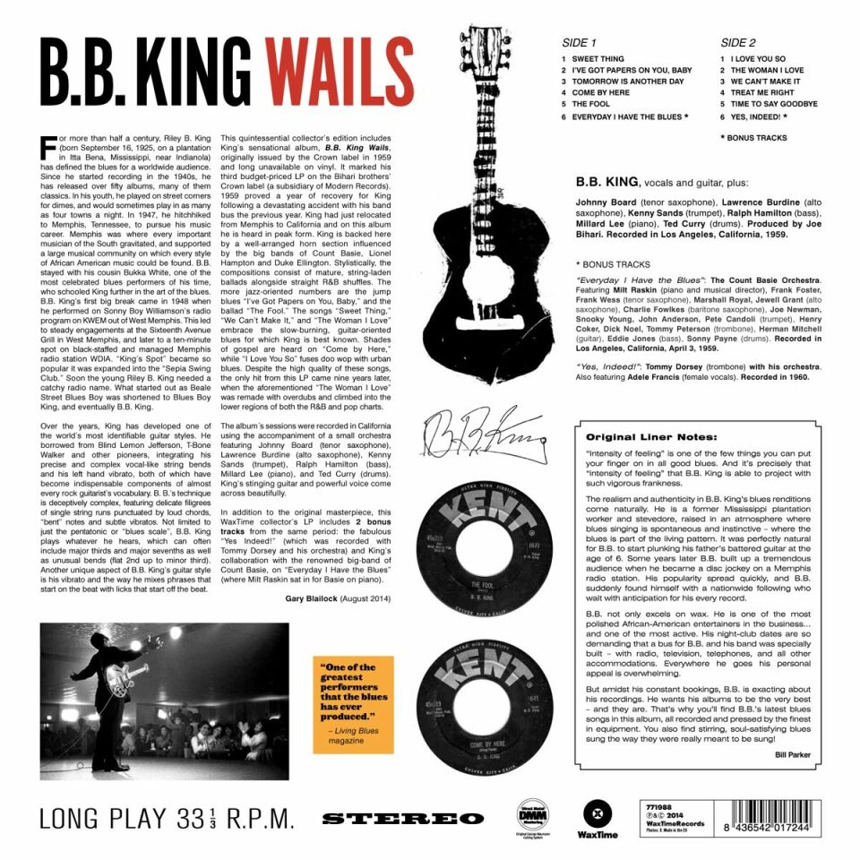 B.B. KING - B.B.KING WAILS - LP 180GR 2014 EDITION SIFIR PLAK