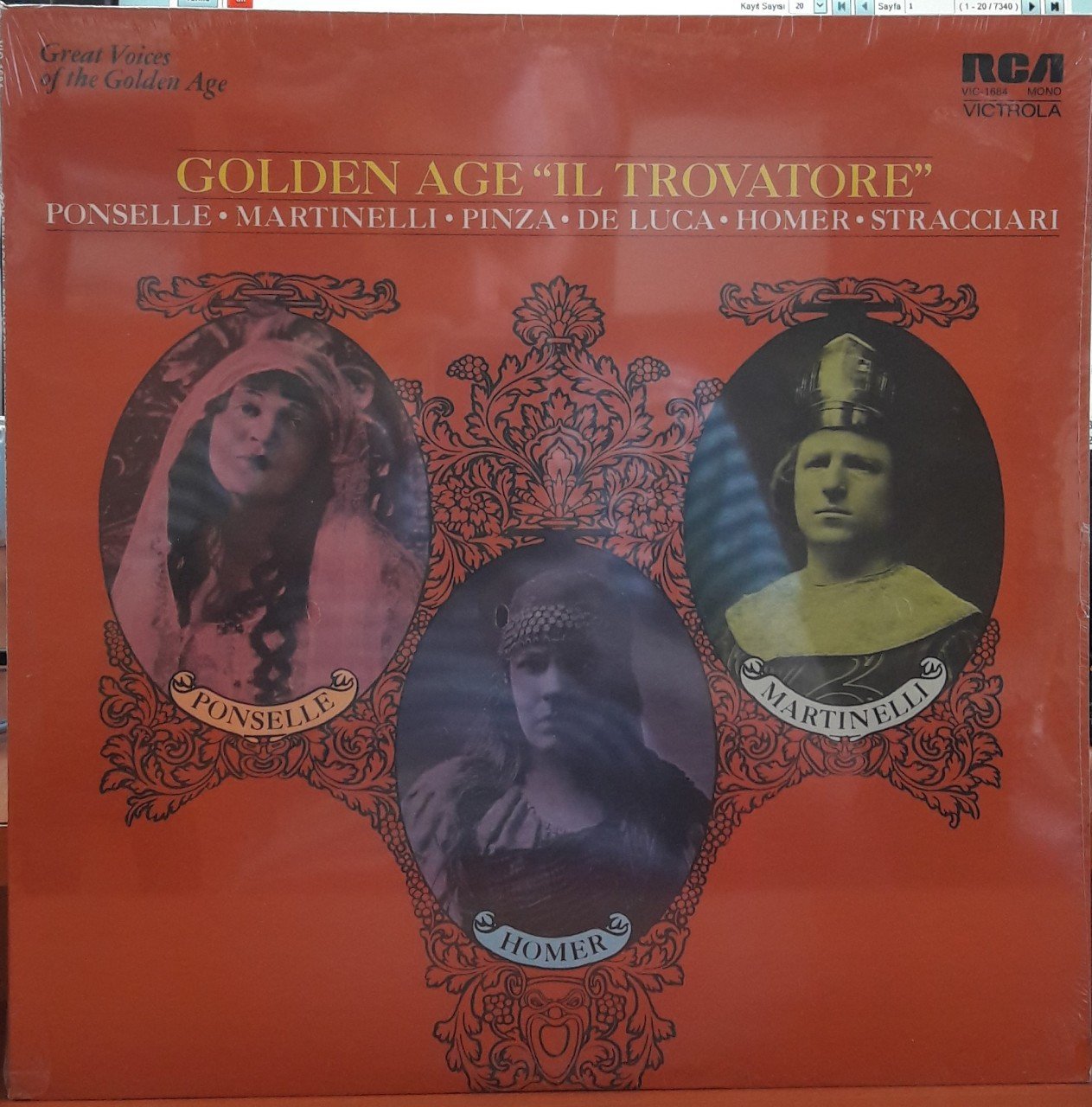 GOLDEN AGE ''IL TROVATORE'' PONSELLE, MARTINELLI, PINZA, DE LUCA, HOMER, STRACCIARI (1972) - DÖNEM BASKISI SIFIR PLAK