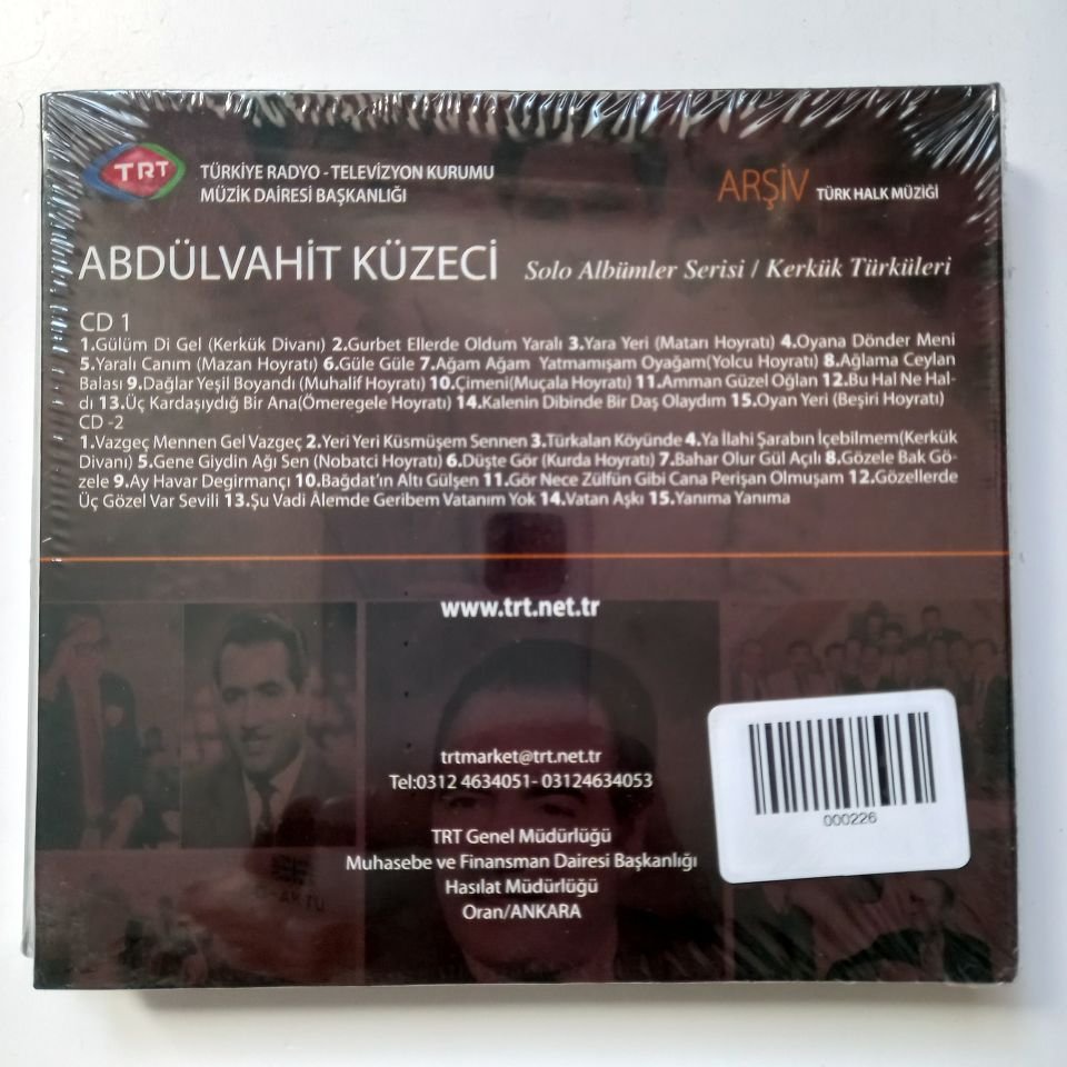 ABDÜLVAHİT KÜZECİ - KERKÜK TÜRKÜLERİ / TÜRK HALK MÜZİĞİ / TRT ARŞİV SERİSİ 238 - 2CD SIFIR