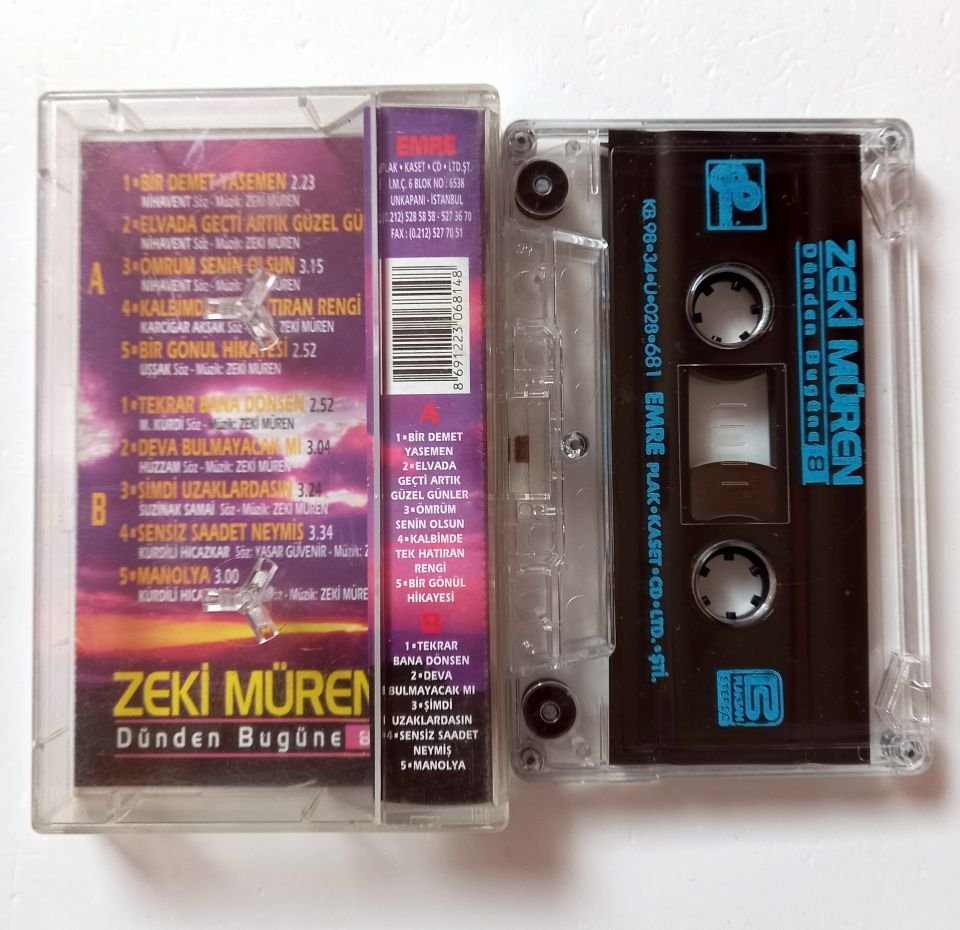 ZEKİ MÜREN - DÜNDEN BUGÜNE 8  (1998) - KASET 2.EL