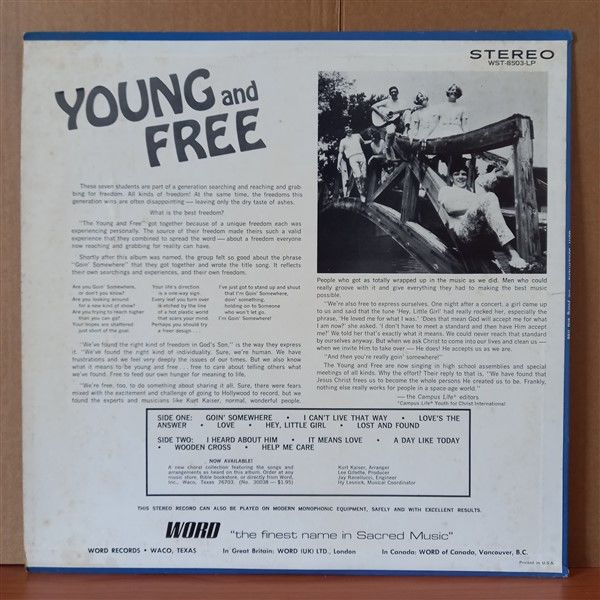 THE YOUNG AND FREE – GOIN' SOMEWHERE... (1971) - LP 2.EL PLAK