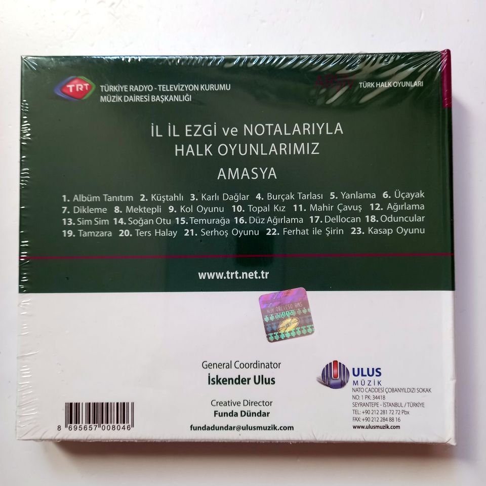 İL İL EZGİ VE NOTALARIYLA HALK OYUNLARIMIZ - AMASYA / TÜRK HALK OYUNLARI / TRT ARŞİV SERİSİ 208 - DVD+2CD SIFIR