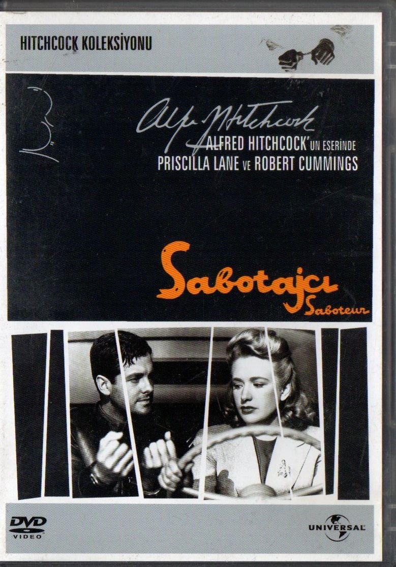 SABOTEUR - SABOTAJCI - ALFRED HITCHCOCK - PRISCILLA LANE - DVD 2.EL
