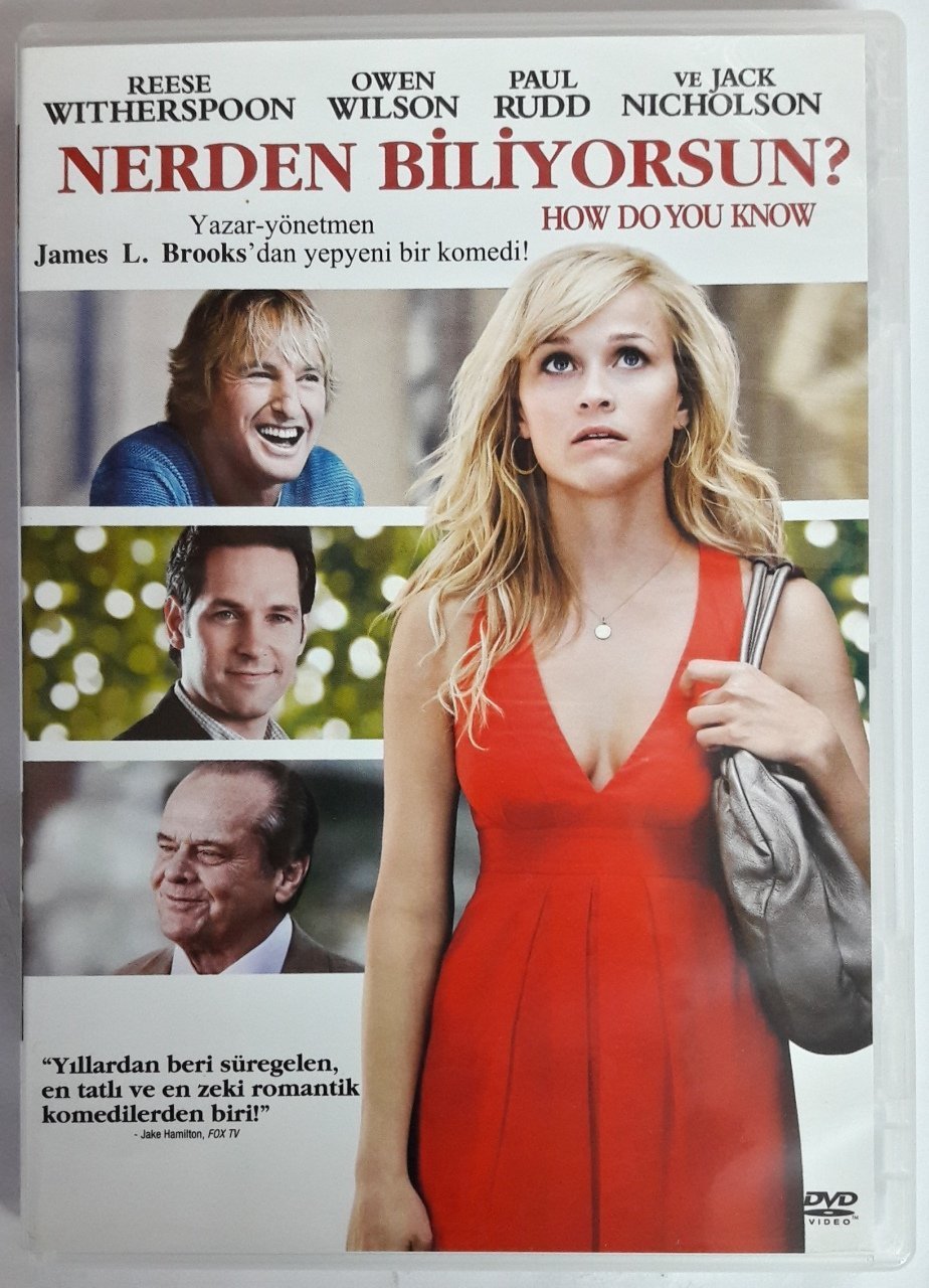 NERDEN BİLİYORSUN? - HOW DO YOU KNOW - REESE WITHERSPOON - OWEN WILSON - PAUL RUDD - JACK NICHOLSON - DVD 2.EL