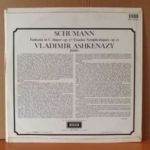 SCHUMANN: FANTASIA IN C MAJOR OP.17, ETUDES SYMPHONIQUES OP.13 / VLADIMIR ASHKENAZY (1965) - LP 2.EL PLAK