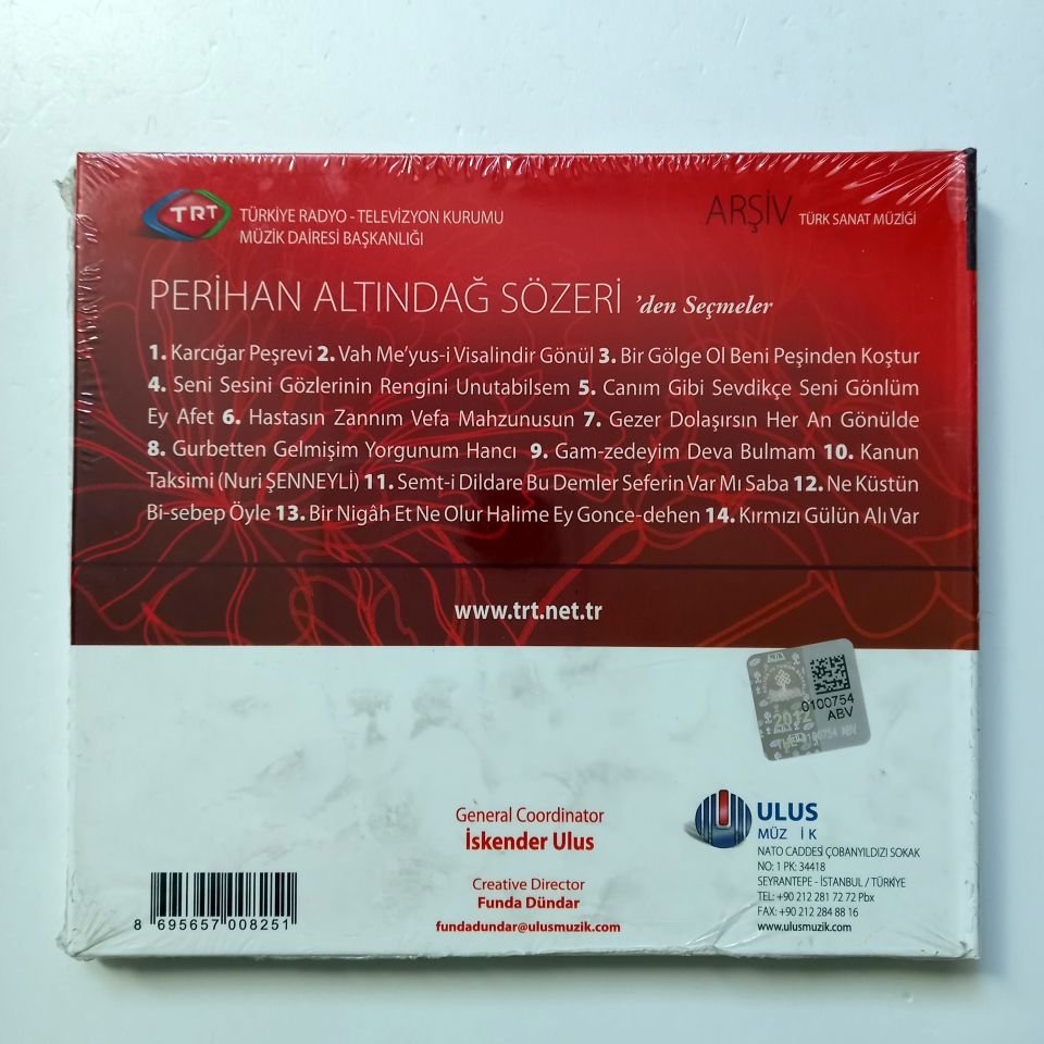 PERİHAN ALTINDAĞ SÖZERİ / TÜRK SANAT MÜZİĞİ / TRT ARŞİV SERİSİ 219 - CD SIFIR