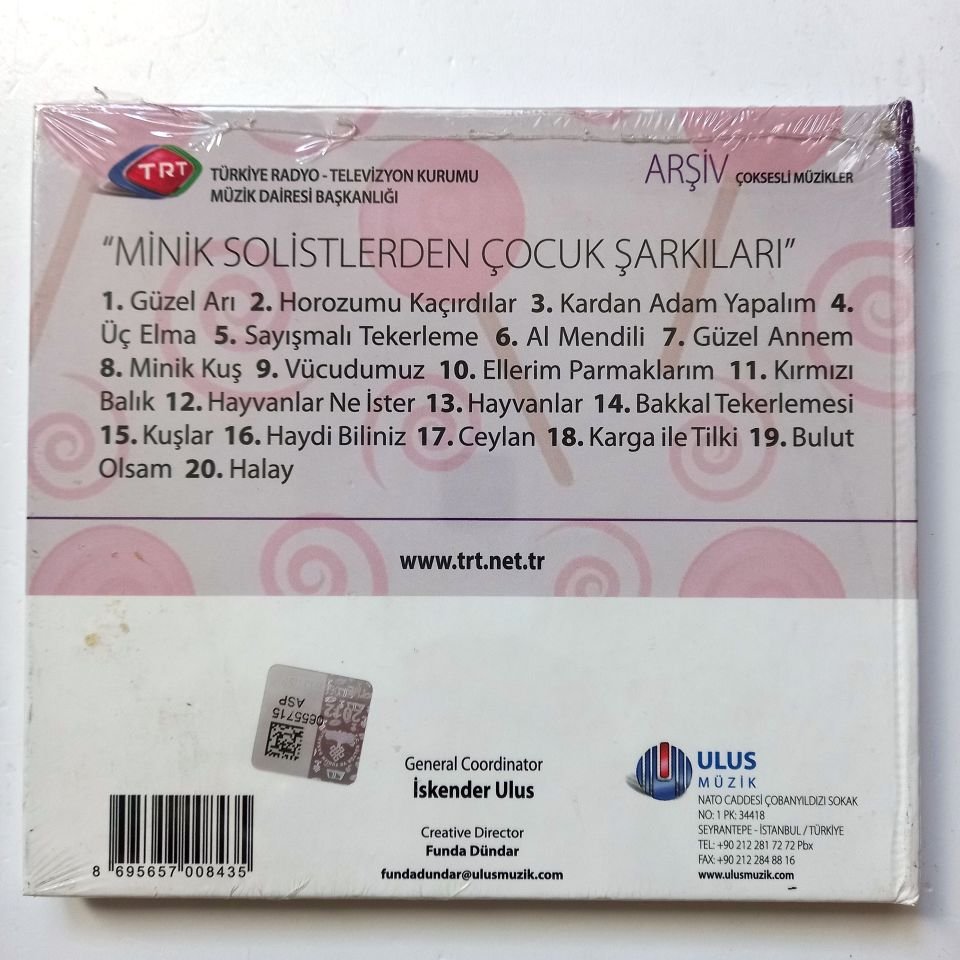''MİNİK SOLİSTLERDEN ÇOCUK ŞARKILARI'' / ÇOKSESLİ MÜZİKLER / TRT ARŞİV SERİSİ 232 - CD SIFIR