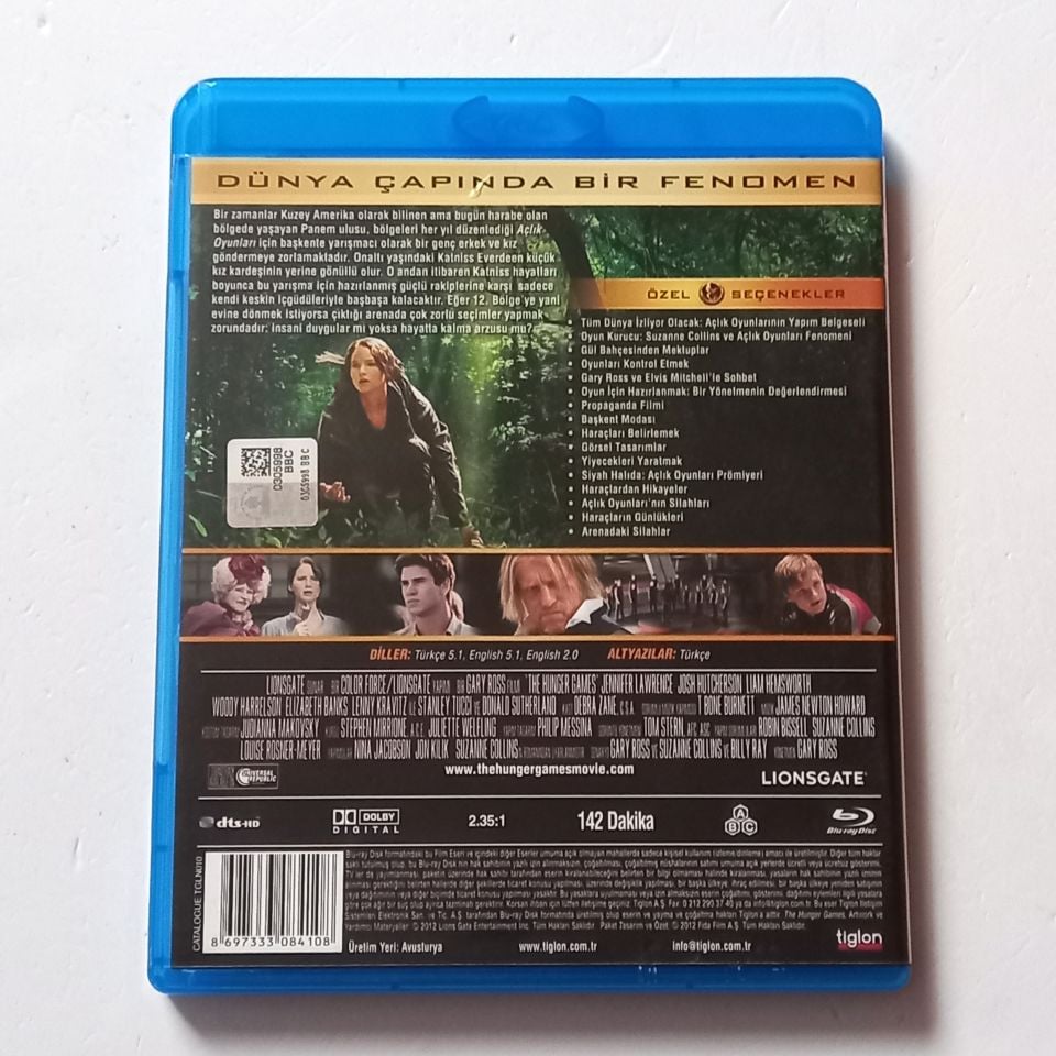 AÇLIK OYUNLARI / THE HUNGER GAMES - JENNIFER LAWRENCE, JOSH HUTCHERSON, LIAM HEMSWORTH - YÖN.: GARY ROSS - BLU-RAY 2.EL
