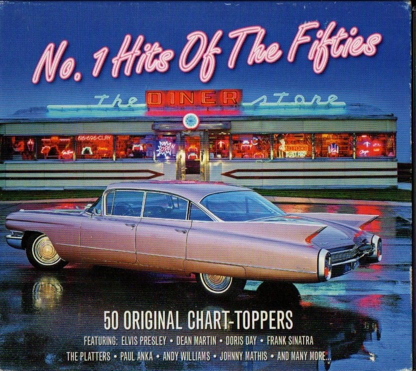 NO 1 HITS OF THE FIFTIES / 50 ORIGINAL CHART TOPPERS - VARIOUS ARTISTS ANDY WILLIAMSA PERRY COMO PAUL ANKA ELVIS PRESLEY NAT KING COLE DORIS DAY etc  - 2CD COMPILATION 2.EL