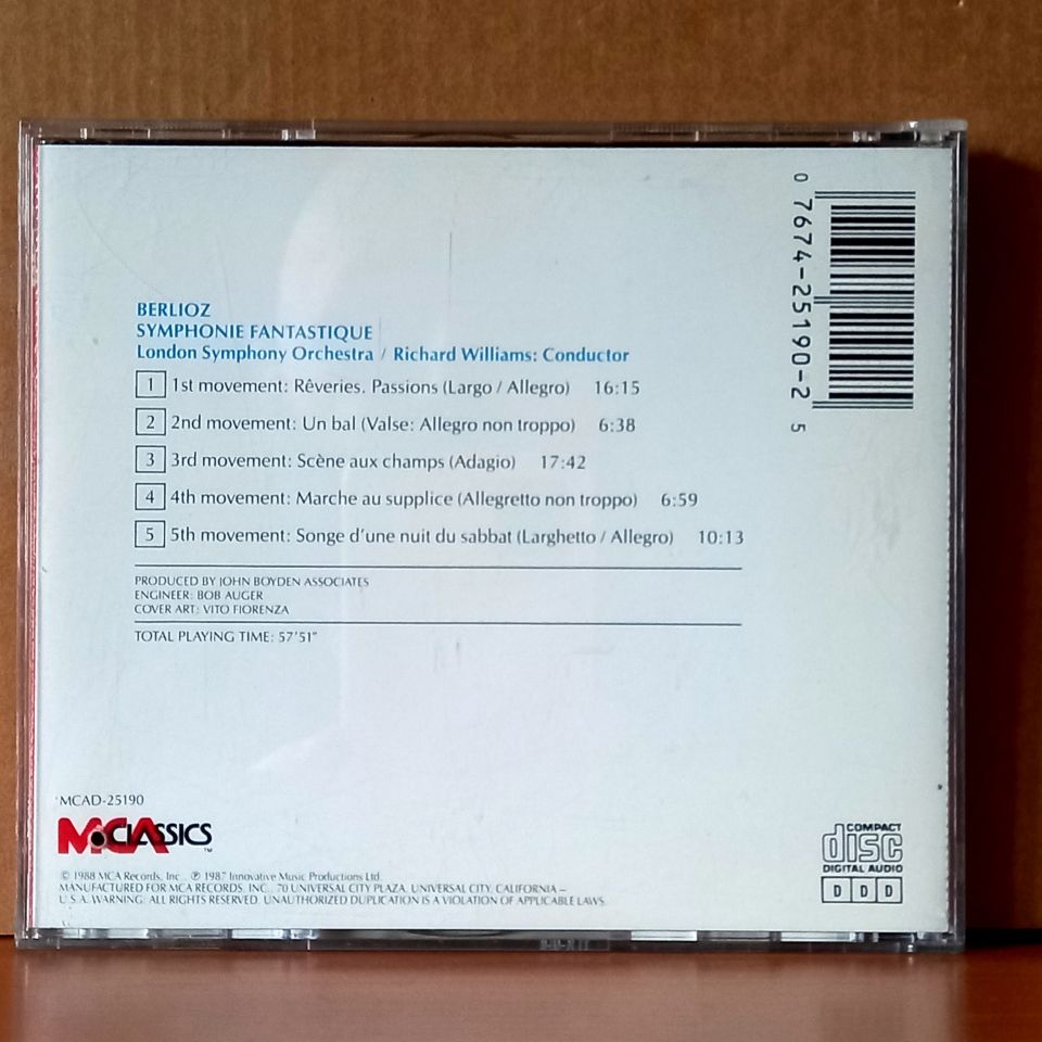 BERLIOZ: SYMPHONIE FANTASTIQUE / LONDON SYMPHONY ORCHESTRA CONDUCTED BY RICHARD WILLIAMS (1988) - CD 2.EL
