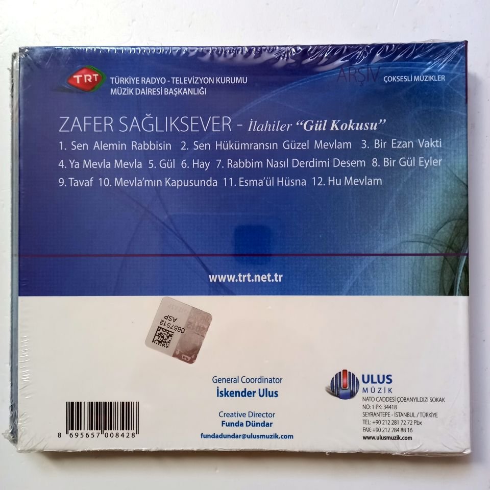 ZAFER SAĞLIKSEVER - İLAHİLER ''GÜL KOKUSU'' / ÇOKSESLİ MÜZİKLER / TRT ARŞİV SERİSİ 231 - CD SIFIR