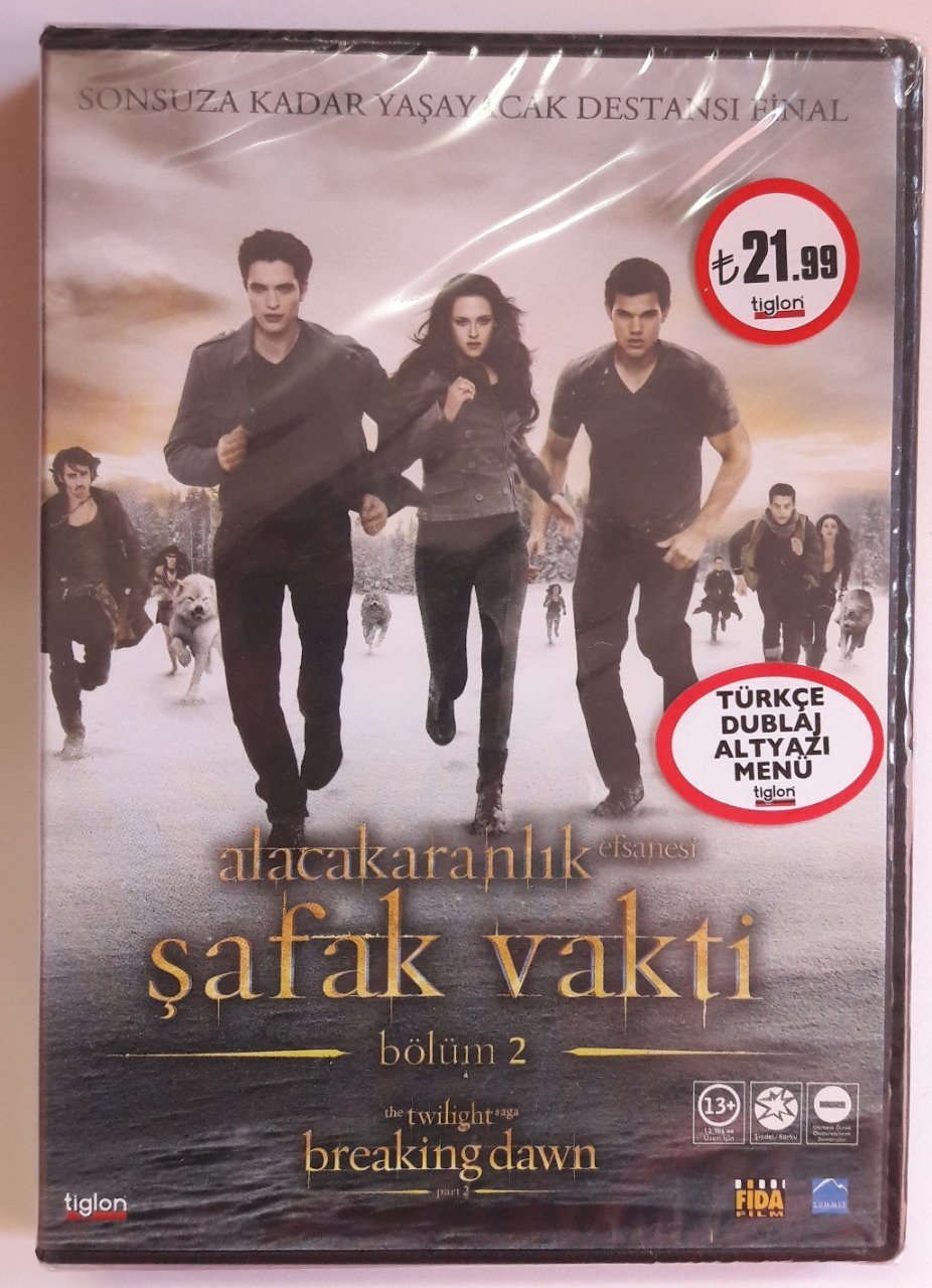 ALACAKARANLIK EFSANESİ ŞAFAK VAKTİ BÖLÜM 2 - TWILIGHT SAGA BREAKING DAWN - KRISTEN STEWART - ROBERT PATTINSON - DVD SIFIR