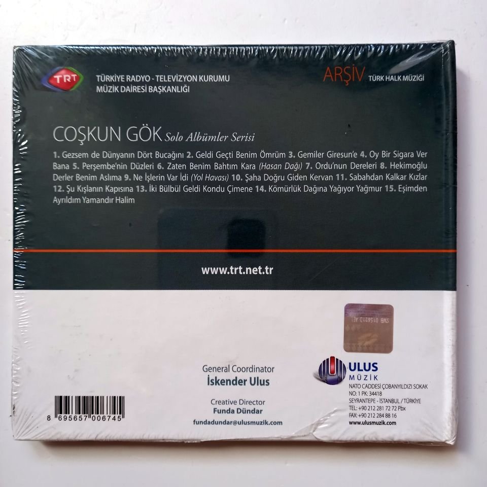 COŞKUN GÖK / TÜRK HALK MÜZİĞİ / TRT ARŞİV SERİSİ 119 - CD SIFIR