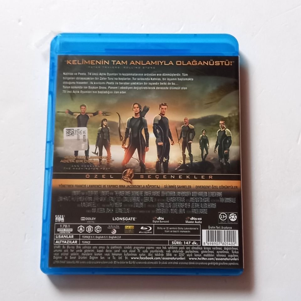 AÇLIK OYUNLARI: ATEŞİ YAKALAMAK / THE HUNGER GAMES CATCHING FIRE - JENNIFER LAWRENCE, JOSH HUTCHERSON, LIAM HEMSWORTH - YÖN.: FRANCIS LAWRENCE - BLU-RAY 2.EL