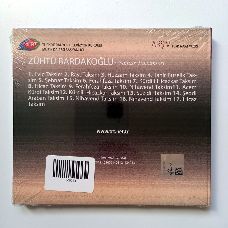 ZÜHTÜ BARDAKOĞLU - SANTUR TAKSİMLERİ (1950-1955 ANKARA RADYOSU KAYITLARI) / TÜRK SANAT MÜZİĞİ / TRT ARŞİV SERİSİ 299 - CD SIFIR
