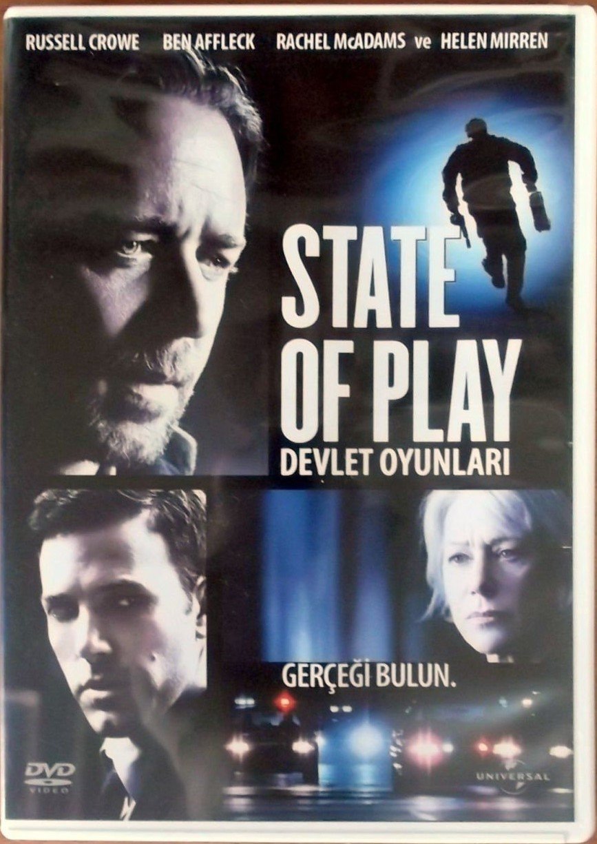 STATE OF PLAY - DEVLET OYUNLARI - RUSSELL CROWE - BEN AFFLECK - RACHEL McADAMS - HELEN MIRREN - DVD 2.EL