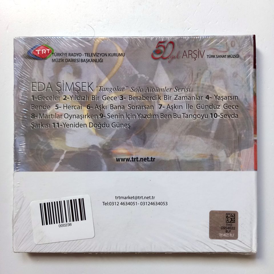 EDA ŞİMŞEK ''TANGOLAR'' / TÜRK SANAT MÜZİĞİ / TRT ARŞİV SERİSİ 248 - CD SIFIR