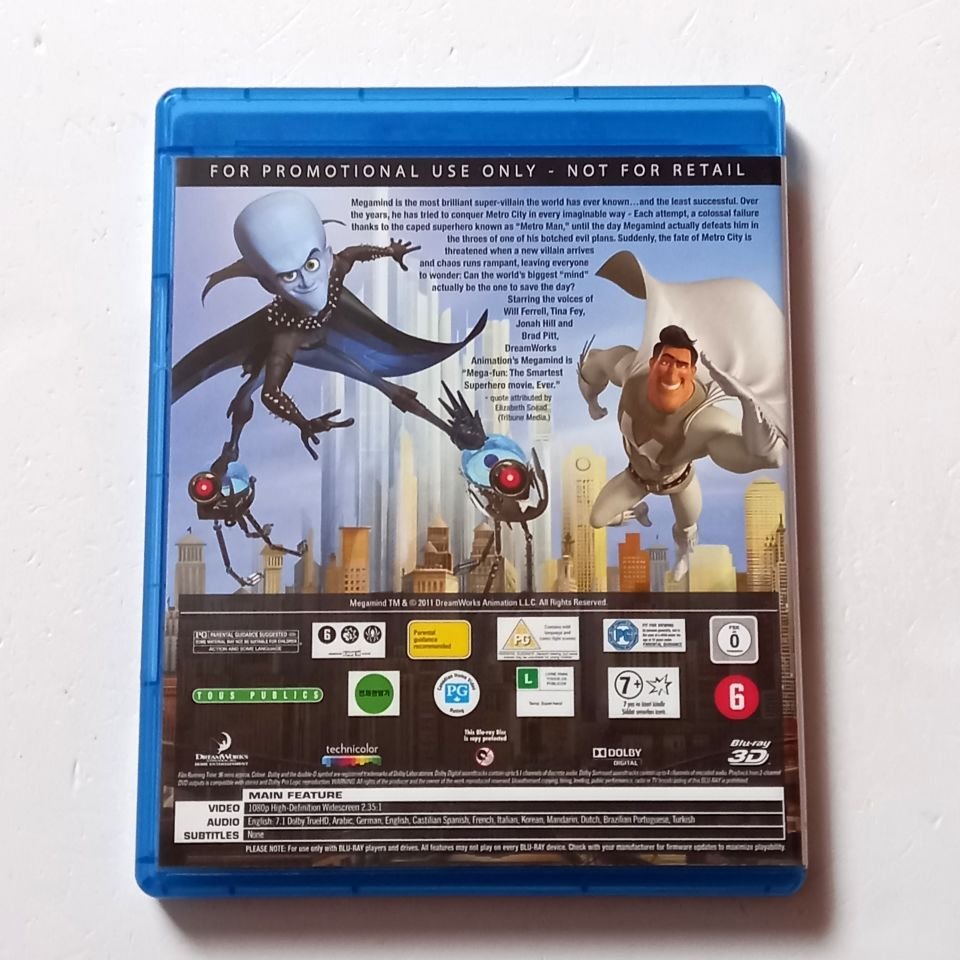 MEGAMIND 3D - DREAMWORKS ANİMASYON - YÖN.: TOM MCGRATH - 3D BLU-RAY PROMO 2.EL