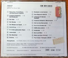 BRUNO GANZ - HÖLDERLIN (1984) 1989 ECM REISSUE / MADE IN WEST GERMANY / POETRY CD 2.EL