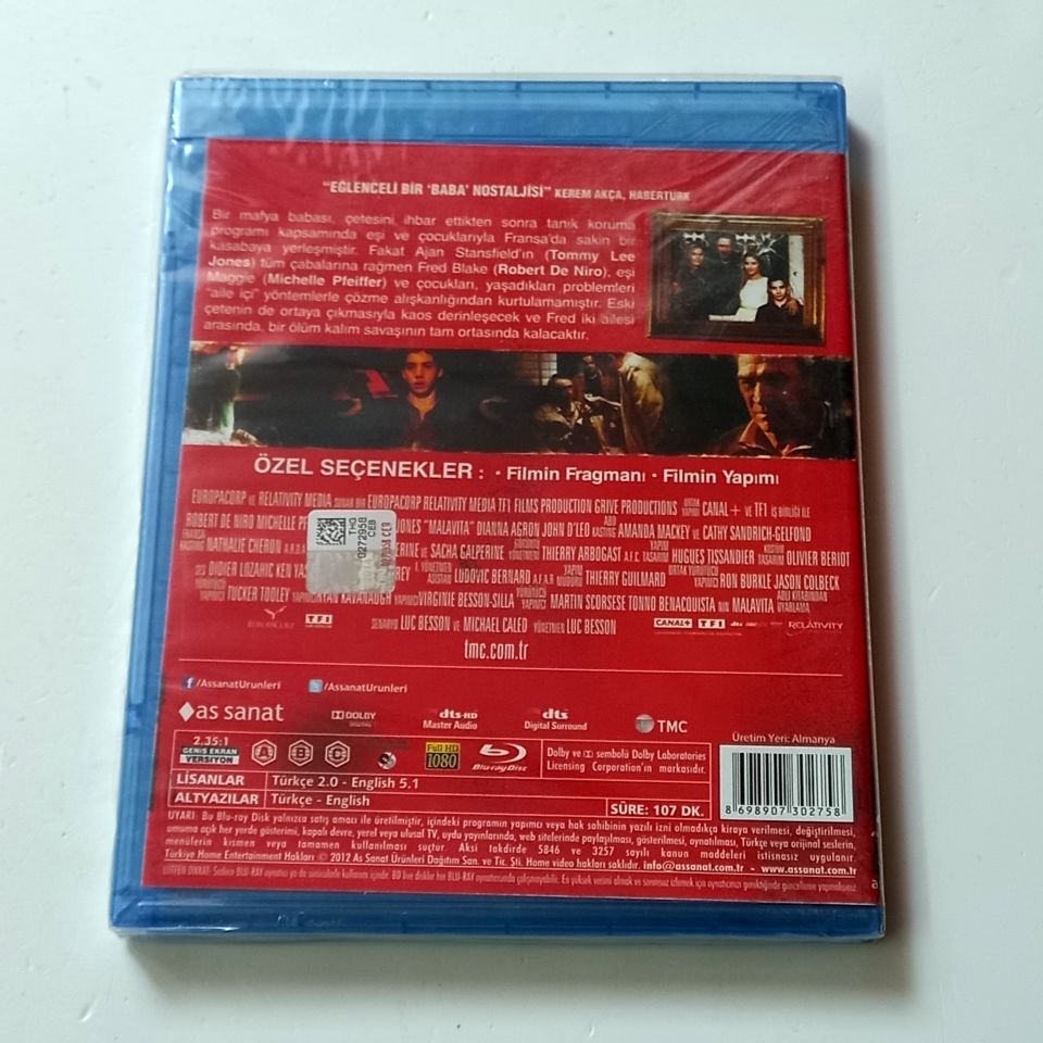 BELALI TANIK / MALAVITA - ROBERT DE NIRO, MICHELLE PFEIFER, YÖN.: LUC BESSON - BLU-RAY AMBALAJINDA SIFIR