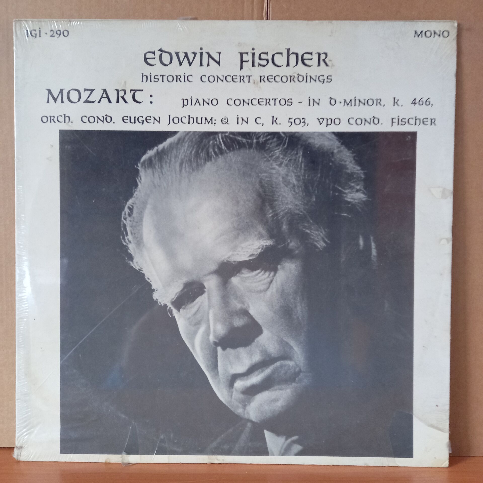 EDWIN FISCHER / MOZART: PIANO CONCERTOS IN D MINOR K. 466 / EUGEN JOCHUM (1954) - LP DÖNEM BASKISI SIFIR PLAK