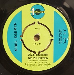 SİBEL EGEMEN - DİLE BENDEN NE DİLERSEN / HAYRET - 7'' 45 DEVİR KAPAKLI 1 NUMARA 2.EL