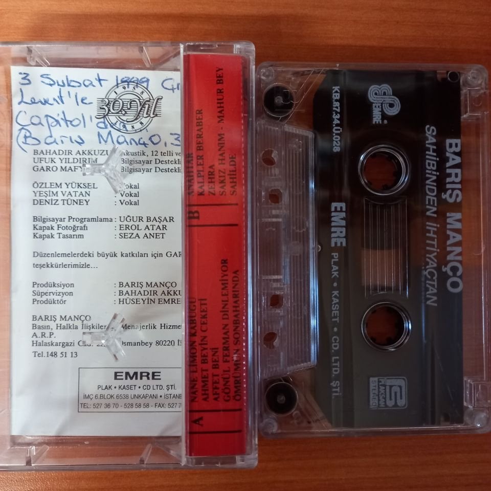 BARIŞ MANÇO - SAHİBİNDEN İHTİYAÇTAN (1987) - KASET 2.EL