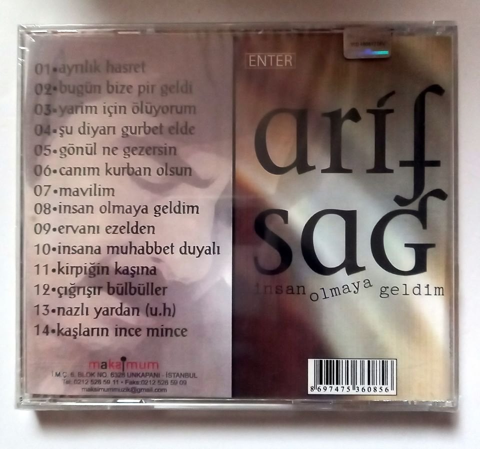 ARİF SAĞ - İNSAN OLMAYA GELDİM - CD SIFIR