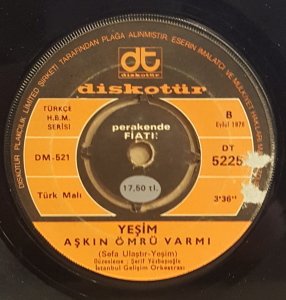 YEŞİM - HANİ HANİ / AŞKIN ÖMRÜ VARMI - 7'' 45 DEVİR KAPAKLI DİSKOTÜR 2.EL