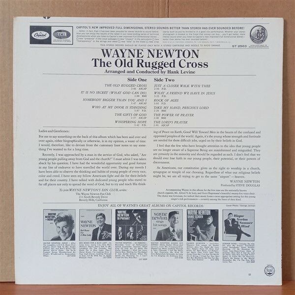 WAYNE NEWTON – THE OLD RUGGED CROSS (1966) - LP 2.EL PLAK