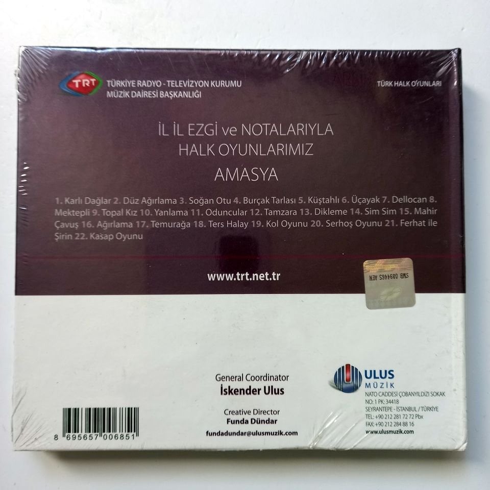 İL İL EZGİ VE NOTALARIYLA HALK OYUNLARIMIZ: AMASYA / TÜRK HALK OYUNLARI / TRT ARŞİV SERİSİ 128 - 2CD SIFIR