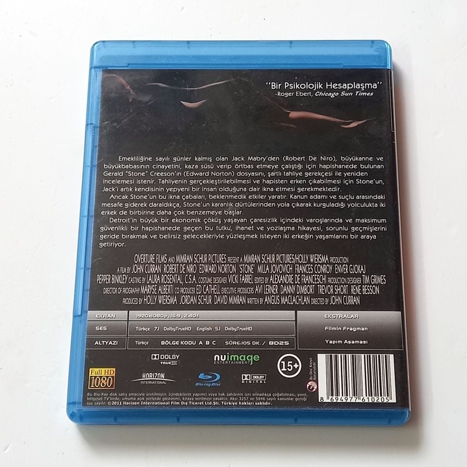 ŞANTAJ / STONE - ROBERT DE NIRO, EDWARD NORTON, MILLA JOVOVICH, YÖN.: JOHN CURRAN - BLU-RAY 2.EL