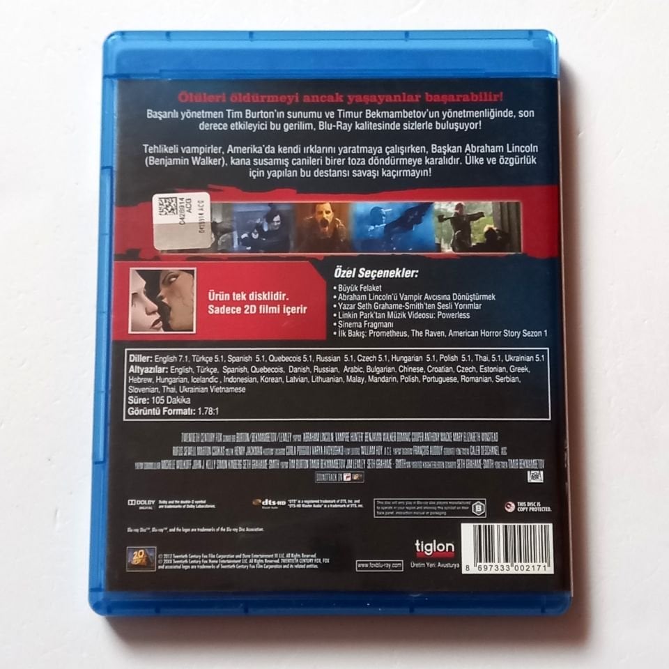 ABRAHAM LINCOLN VAMPİR AVCISI / ABRAHAM LINCOLN VAMPIRE HUNTER - BENJAMIN WALKER, DOMINIC COOPER - YÖN.: TIMUR BEKMAMBETOV - BLU-RAY 2.EL